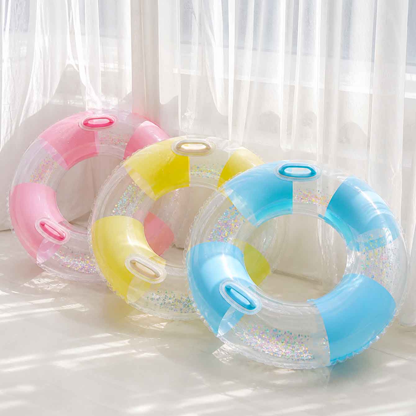 1PC Pool Floats with Handles f - Pool Float Ring Inflatable ulasan dan harga