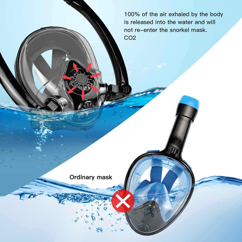 QDWETS 0.5L Mini Scuba Diving  - Snorkel Mask Full Face ulasan dan harga