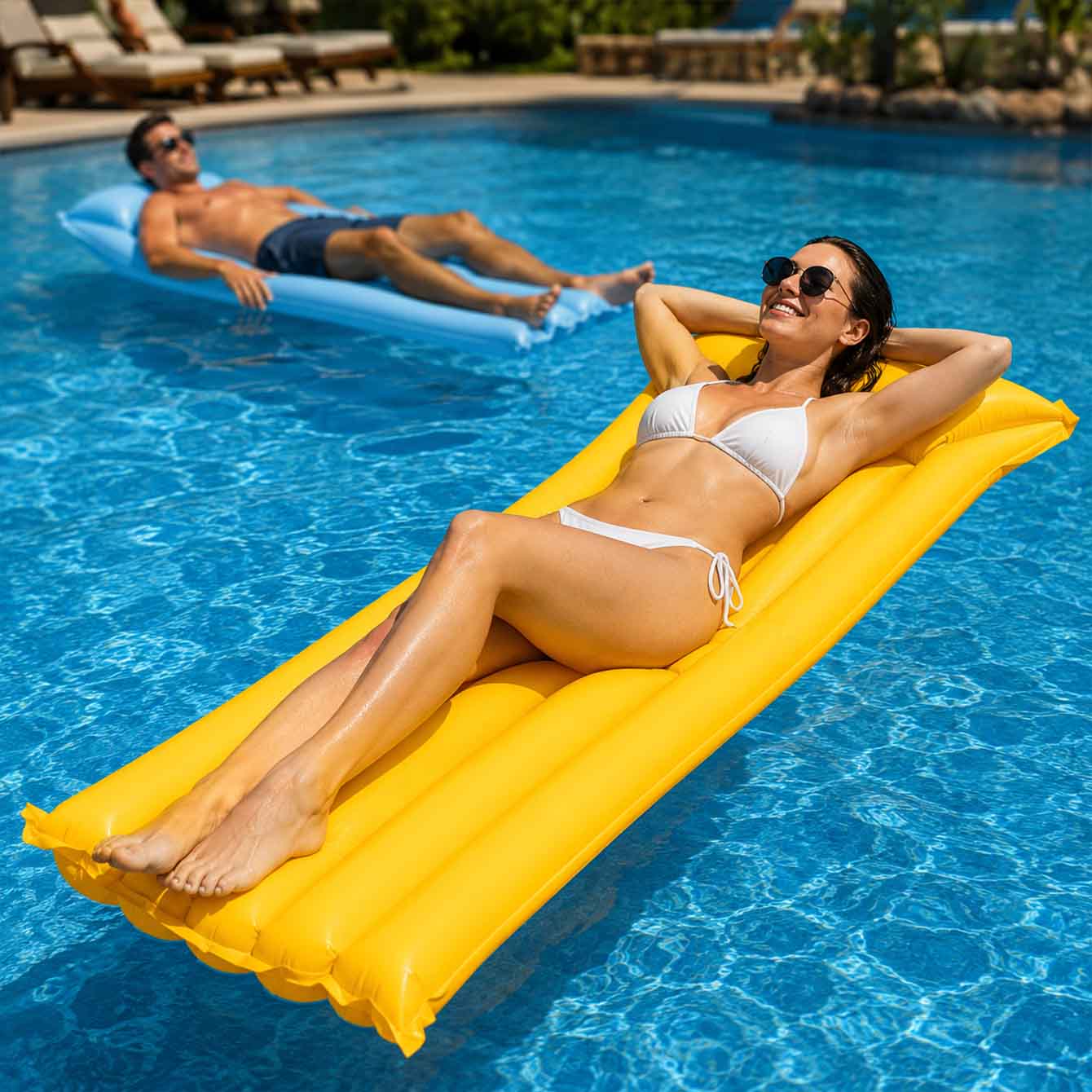 1PC Pool Float Bed Inflatable  - Pool Lounger Inflatable ulasan dan harga