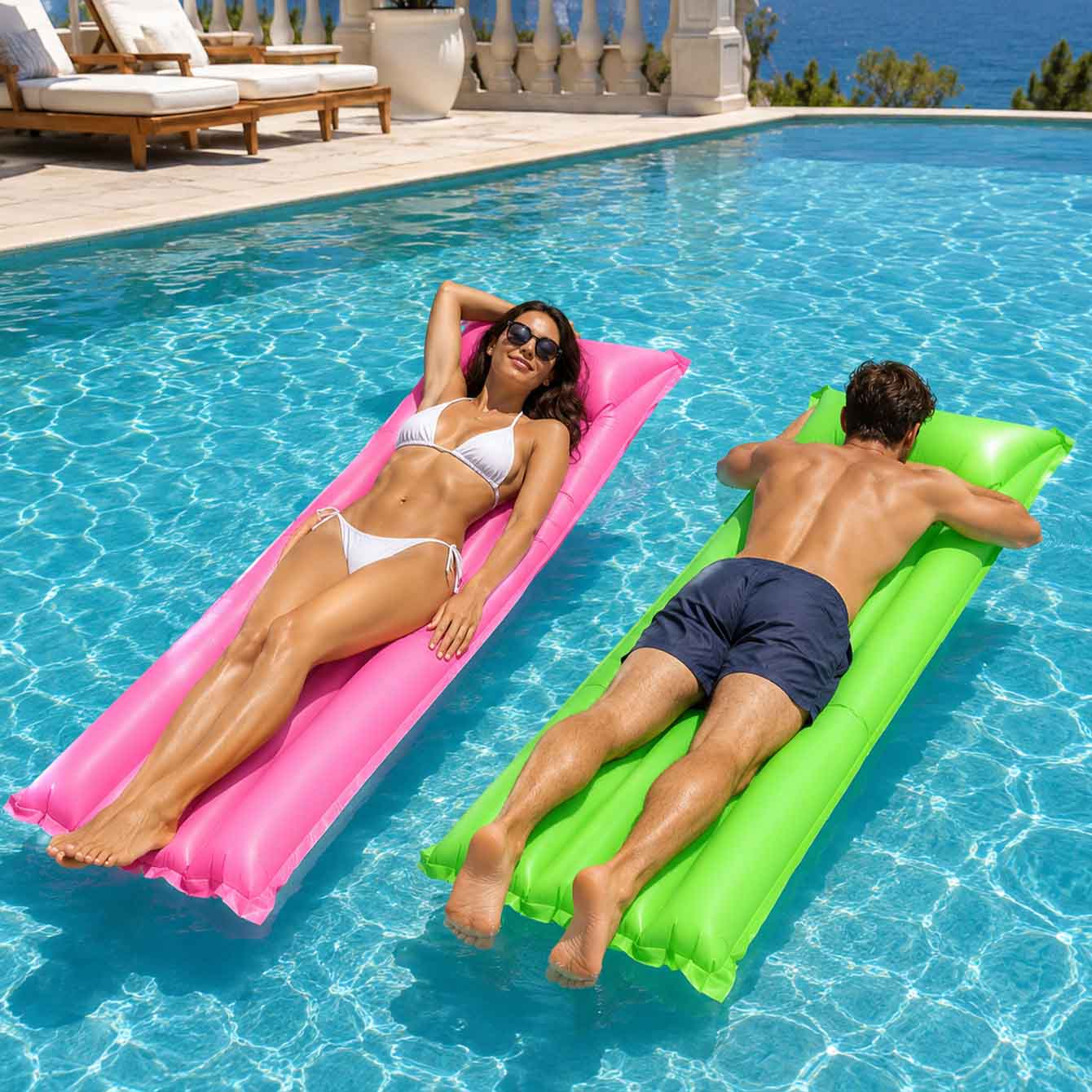 1PC Pool Float Bed Inflatable  - Pool Lounger Inflatable ulasan dan harga