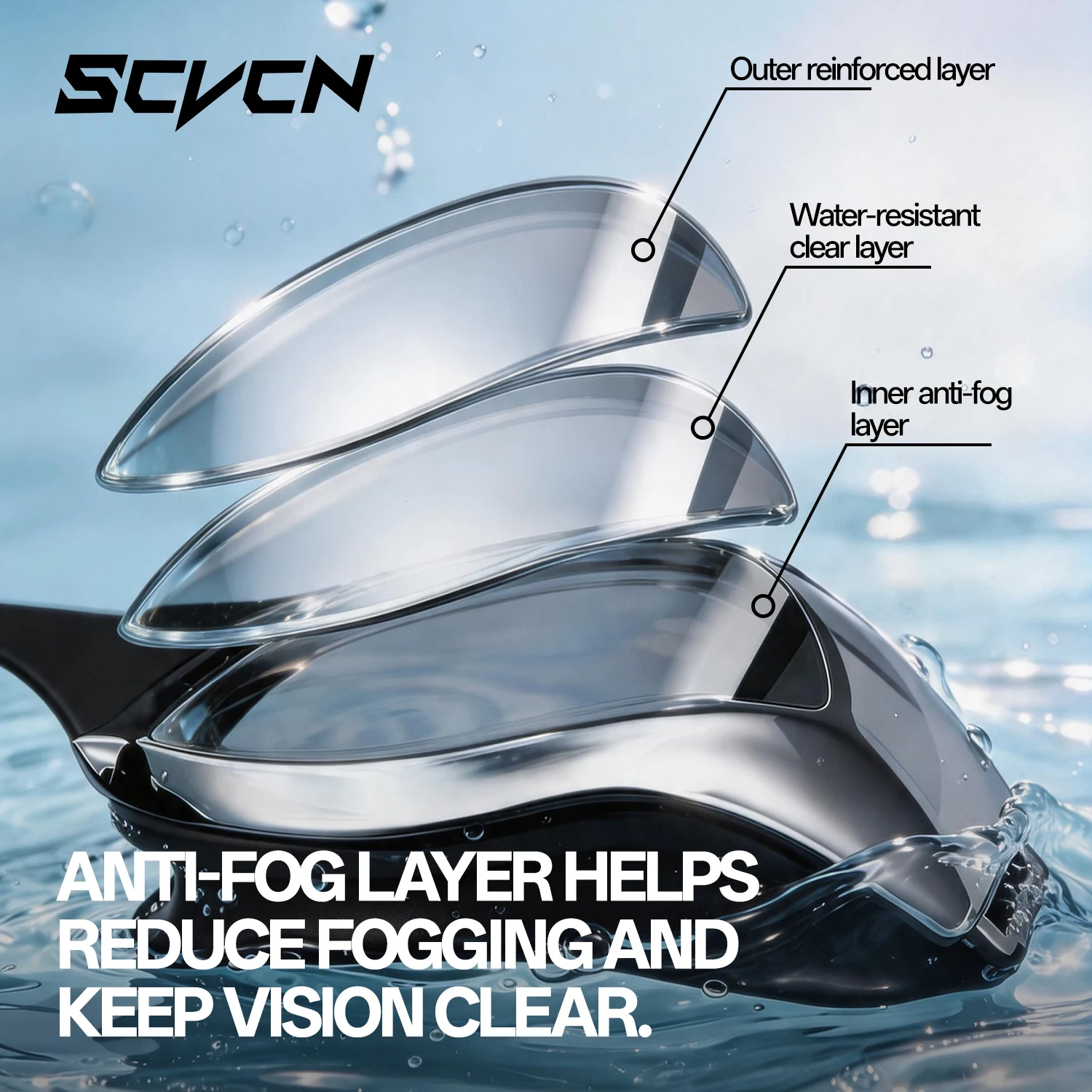 SCVCN New Professional HD Swim - Swim Goggles Anti Fog Uv ulasan dan harga